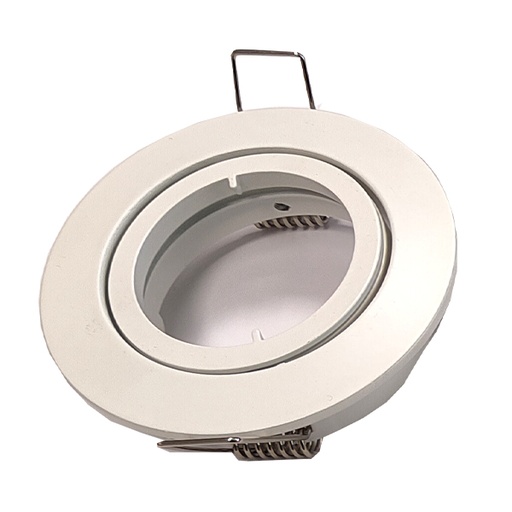 [IOPORTLAMPRBI] PORTALAMPADA M.C. ELETTRICI DA INCASSO ORIENTABILE ROTONDO BIANCO