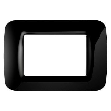 [GEWGW22513] PLACCA TOP SYSTEM - IN TECNOPOLIMERO FINITURA LUCIDA - 3 POSTI - NERO TONER - SM