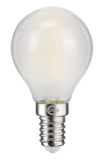 [CTFLG45041430SM] LAMPADA LED-FILO  CONTAKT SFERA G45 ALTA EFFICIENZA  4W 470LM E14 SMERIGLI. 3000