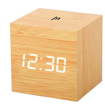 [JD9537W] SVEGLIA  LED LEGNO USB LOWELL