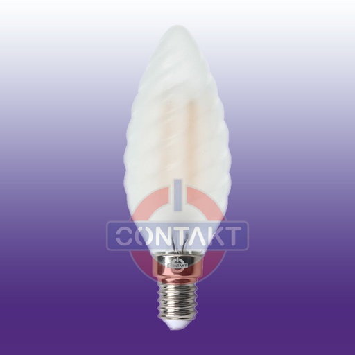 [CTFLTOR041440SM] LAMPADA LED-FILO  CONTAKT TORTIGLI. C37 ALTA EFFICIENZA 4W 470LM E14 SMERIG.4000