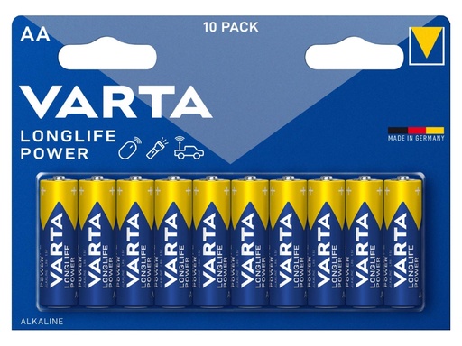 [4906B10S] PILE VARTA ALKALINE LONGLIFE POWER STILO  AA  BL.10