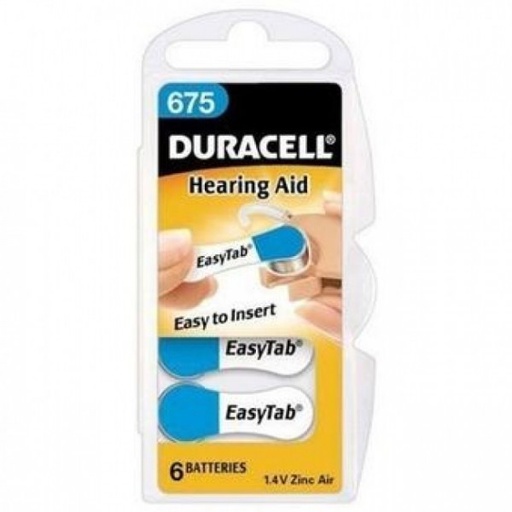[DA675] PILE DURACELL ACUSTICA  ZINCO ARIA  BL.6  NEW  DA675N