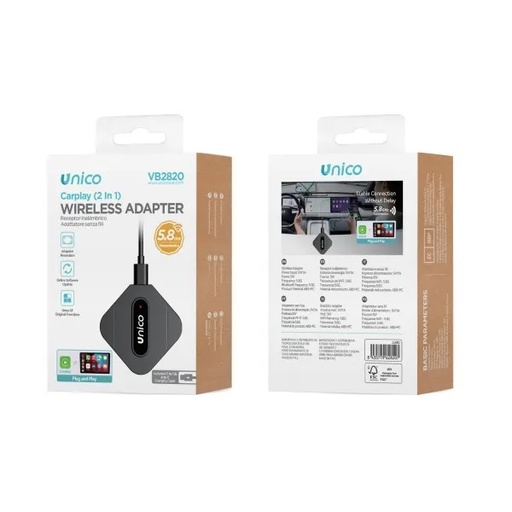 [VB2820] ADATTATORE UNICO CARPLAY CABLATO PER CONVERSIONE 2 IN 1 SMART BOX WIRELESS 