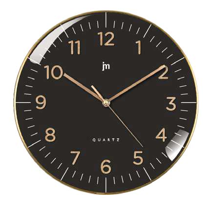 [00972N] OROLOGIO DA  PARETE QZ.ABS D. 30CM NUMERI IN RILIEVO NERO