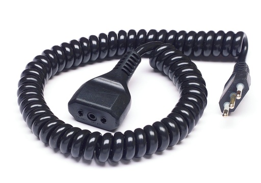 [61101N] PROLUNGA ELETTRICA SPIRALATA 2P+T 10A 3MT. 3X0.75MM NE