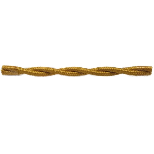 [CEFA0201OR50] CAVO ELETTRICO TRECCIOLA 2X1 TESSUTO ORO  50MT. IMQ
