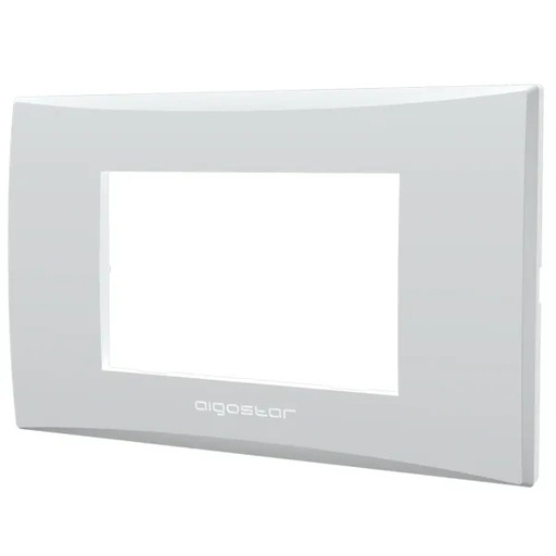 [AI189549] PLACCA CONTAKT A 3 MODULI IN PLASTICA BIANCA TIPO PLANA 