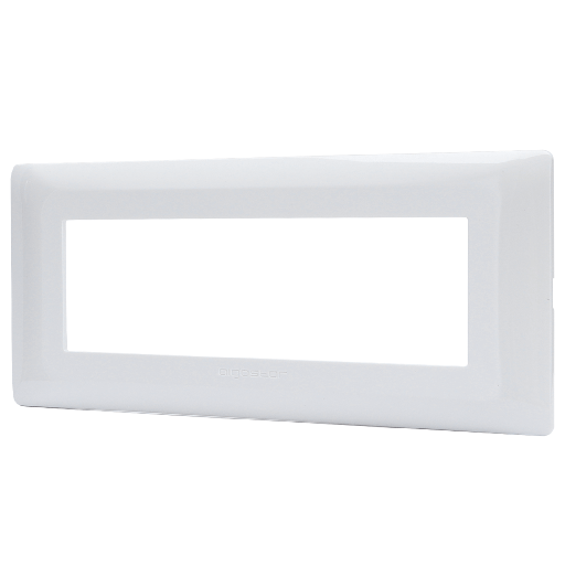 [AI205775] PLACCA A 6 MODULI IN PLASTICA BIANCA TIPO BTICINO MATIX 