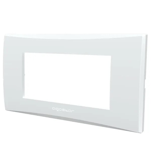 [AI189556] PLACCA A 4 MODULI IN PLASTICA BIANCA SERIE AVP