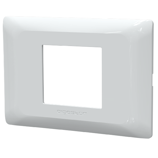 [AI205706] PLACCA A 2 MODULI IN PLASTICA BIANCA SERIE ABM