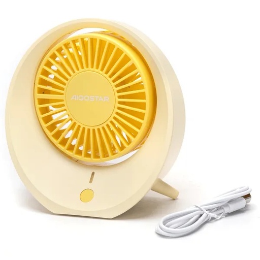 [AI409760] VENTILATORE UNICO RICARICARICABILE DA TAVOLO Ø 10.4CM 4 PALE E 3 VELOCITA' 
