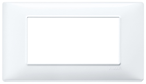 [VIW1465401] PLACCA VIMAR TECNOPOLIMERO SERIE PLANA BIANCO 4 POSTI