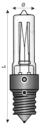 [AR2412] TUBOLARE ARLUX ALOGENA E14 150W 230V CH