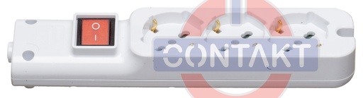 [CT2008BSC] PRESA MULTIPLA CONTAKT 3 BIPRESE+SCHUKO+INTERRUTTORE+SENZA CAVO MAX3500W BIANCO