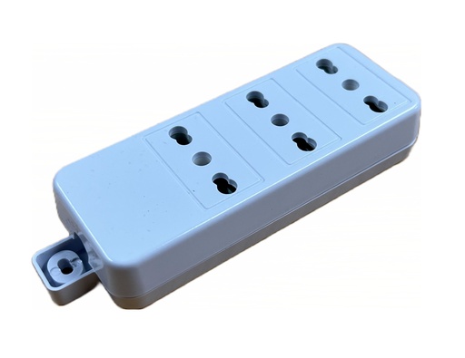 [CT2023BSC] PRESA MULTIPLA CONTAKT 3 BIPRESE 2P+T 16A (SENZA CAVO) BIANCO