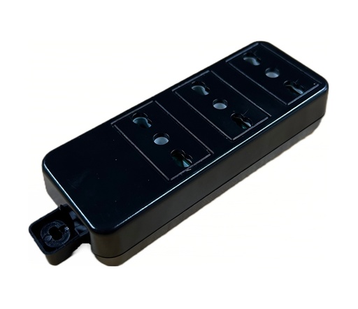 [CT2023NSC] PRESA MULTIPLA CONTAKT 3 BIPRESE 2P+T 16A (SENZA CAVO) NERO