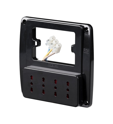 [RS94131] MULTIPRESA PARETE EMILIA SMART 4 PRESE BIV.10/16A BN X SC.3 PS. NE