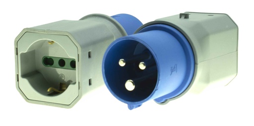 [CT4001] ADATTATORE CONTAKT SPINA INDUSTRIALE 2P+T 16A 230V BIPRESA 10/16A+SCHUKO IP20