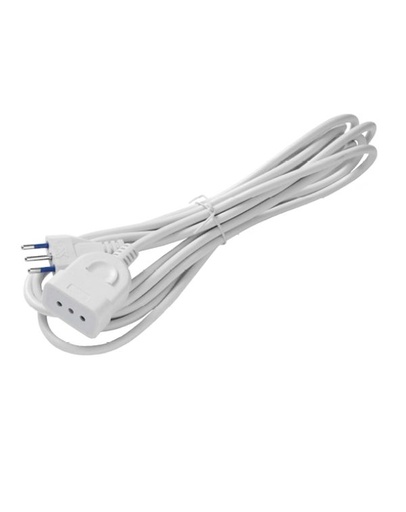 [F8072] PROLUNGA SPINA +PRESA 3X1  MT.10 BIANCO FAI