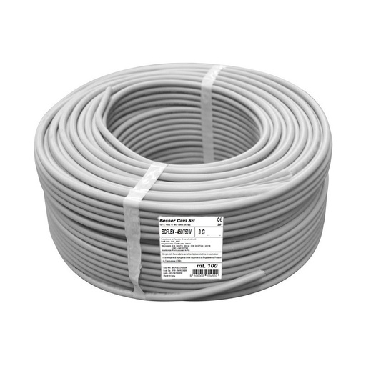 [BCFLEX3150GR] CAVO ELETTRICO BC FLEX 450/750 V 3X1,5 GRIGIO 100MT. IMQ
