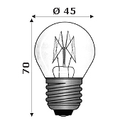 [AR1139] LAMPADA INCANDESCENZA ARLUX A SFERA CHIARA PER FORNO MAX 300° 240V 25W E27 7C