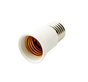 [F0015] PORTALAMPADA ADATTATORE PROLUNGA MASCHIO E27  FEMMINA E27 TERMOPLASTICO FAI