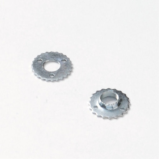 [F0229RF2] RONDELLA FILETTATA CON FORI  FILETTO 2MM  M10X1 DIAMETRO ESTERNO 23MM FAI 