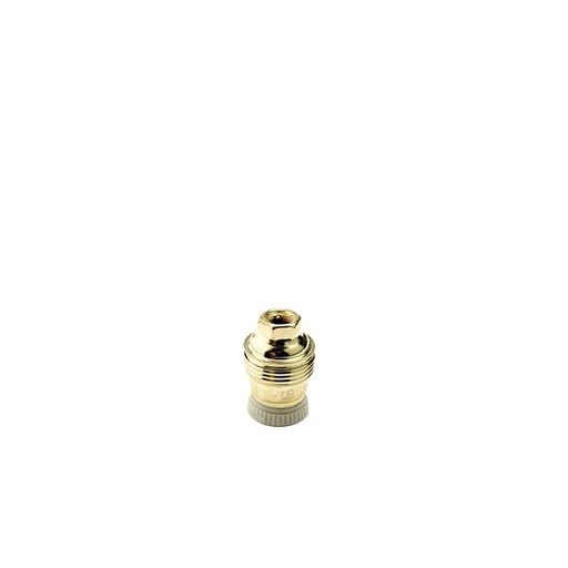 [F1036] PORTALAMPADA FAI OTTONE E14 CAMICIA LISCIA IN METALLO CON GHIERA IN PORCELLANA 