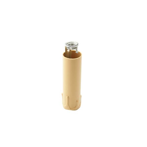 [F1201ANNIP] PORTALAMPADA A CANDELA COLORE ANTICO IN MATERIALE TERMOPLASTICO CON NIPLES E14 ALTEZZA 85MM FAI 