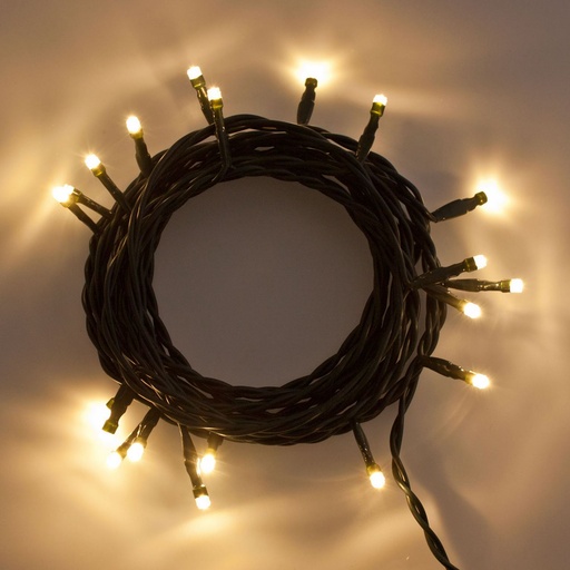 [L28852] CATENA MBP 20LED CLASSIC 5MM LUCE FISSA 230V INTERNO C/VERDE 1,5M+ 5MT