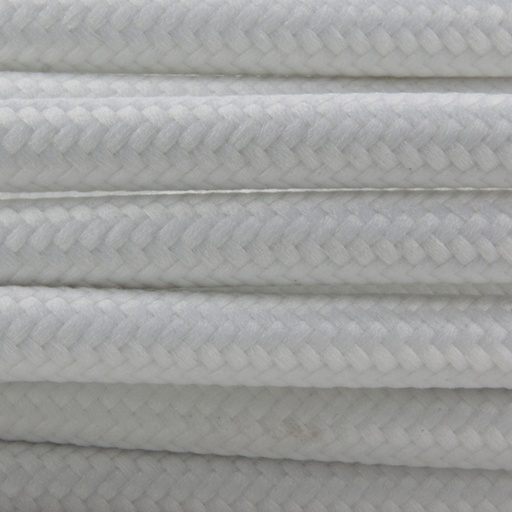 [CTAX501] CAVO ELETTRICO RIVESTITO TESSUTO TONDO 2X0,75 45MT. BIANCO CONTAKT (PR. MT.)