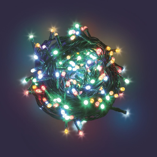 [L30954] CATENA TL 96 LED MULTI 5MM CONTROLLER 7G+OFF TIMER 6-18 ORE A BATTERIA ESTERNO