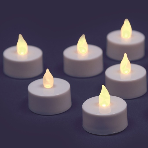 [L35744] SET 8 TEA LIGHT FIAMMA 1 LED CLASSIC TELECOMANDO ON-OFF IR FIAMMA A BATTERIA