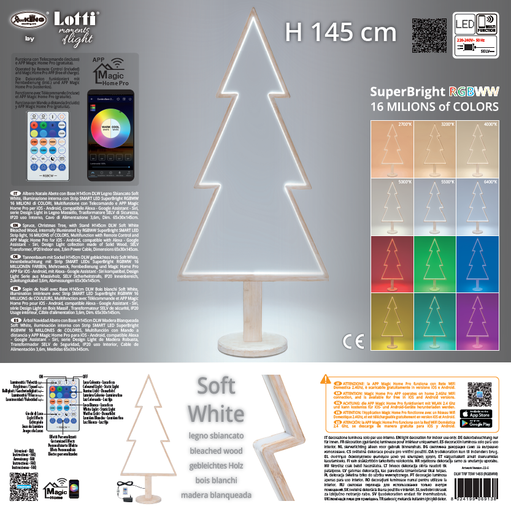 [L69138] ALBERO NATALE ABETE C/BASE H145 SMART LED
