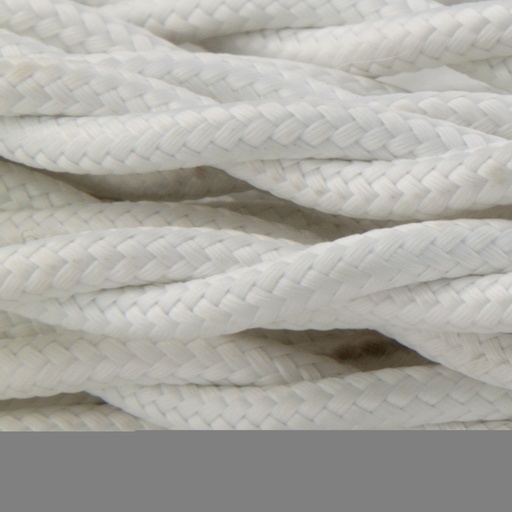 [CTAX704] CAVO ELETTRICO RIVESTITO TESSUTO TRECCIATO 2X0,75 45MT. BIANCO CONTAKT (PR. MT)