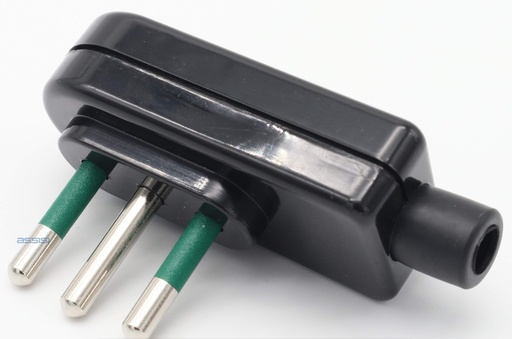 [9006N] ADATTATORE SPINA 16A 2P+T AD ANGOLO NERO MED
