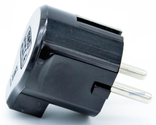 [9019N] ADATTATORE SPINA VOLANTE SCHUKO FRANCESE NERO MED