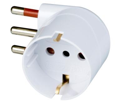 [RS78029] ADATTATORE SCHUKO 90° SALVASPAZIO 16A 2P+T BIANCO ROSI