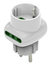 [CT1013B] ADATTATORE CIVILE CONTAKT 1 SPINA SCHUKO S31- 2 PRESE BIPASSO 1 BIPASSO+SCHUKO 2P17/11 - P30 BIANCO