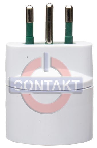 [CT1015B] ADATTATORE CIVILE CONTAKT SPINA 2P+T 10A S11 - PRESA 2P+T 10A SCHUKO P30 250V BIANCO