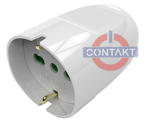 [CT1018B] PRESA CIVILE CONTAKT MOBILE 2P+T 10/16A P17/11 + SCHUKO  P40 250V  BIANCO