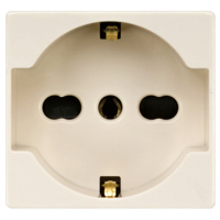 [FG12046] FRUTTO FAEG PRESA SCHUKO 16A + TERRA CENTRALE DA INCASSO 10/16A 250V TIPO BTICINO MAGIC