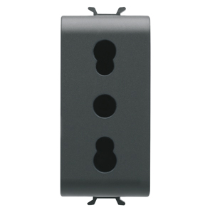 [GEWGW12203] FRUTTO GEWISS PRESA BIVALENTE 10/16A DA INCASSO 10/16A 250V SERIE CHORUSMART NERA