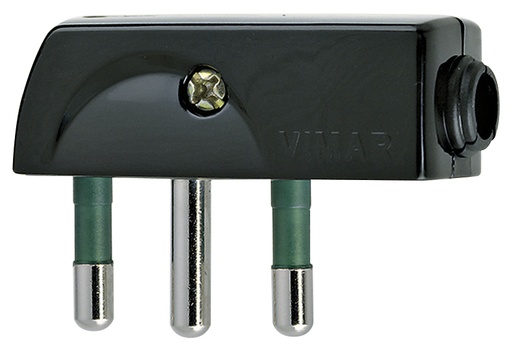 [VIW00207] SPINA CIVILE VIMAR PIATTA A SQUADRA 90° 2P+T16A 250V NERO