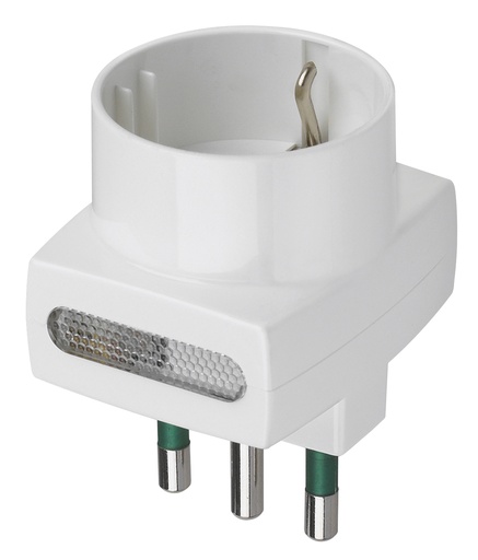 [VIW00329B] ADATTATORE CIVILE VIMAR 1 SPINA 2P+T 1 PRESA BIPASSO 16A + SCHUKO E LUMINOSO