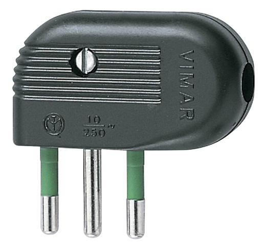 [VIW01041] SPINA CIVILE VIMAR PIATTA A SQUADRA 90° 2P+T 16A 250V NERO