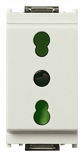 [VIW16203B] FRUTTO VIMAR PRESA BIVALENTE 10/16A DA INCASSO 10/16A 250V SERIE IDEA BIANCO