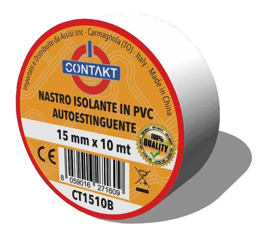 [CT1510B] NASTRO ADESIVO ISOLANTE CONTAKT 15MMX10MT BIANCO