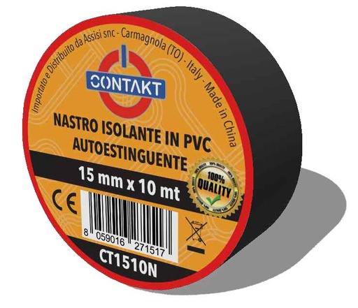 [CT1510N] NASTRO ADESIVO ISOLANTE CONTAKT 15MMX10MT NERO